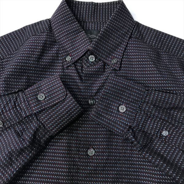 { superior article *}D*URBAN Durban * total pattern design * button down shirt * navy * size S(MA6219)*S60