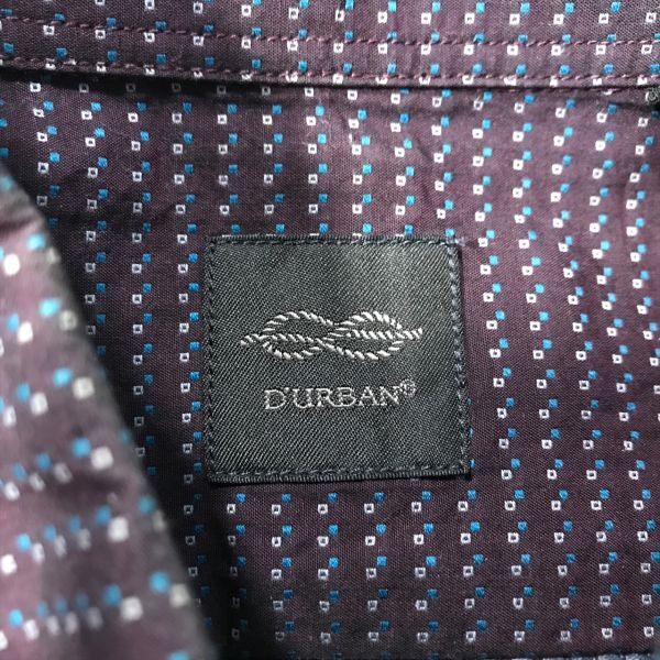 { superior article *}D*URBAN Durban * total pattern design * button down shirt * navy * size S(MA6219)*S60