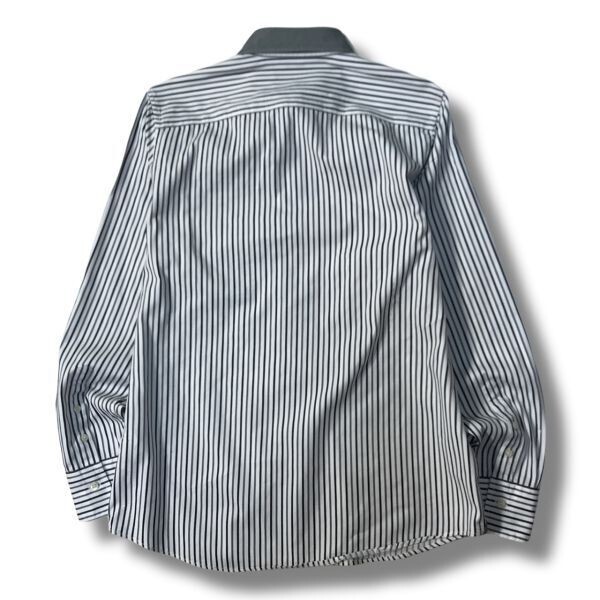 { recommended *}TAKEO KIKUCHI Takeo Kikuchi * stripe design shirt * cut and sewn * white (MA5943)*S60