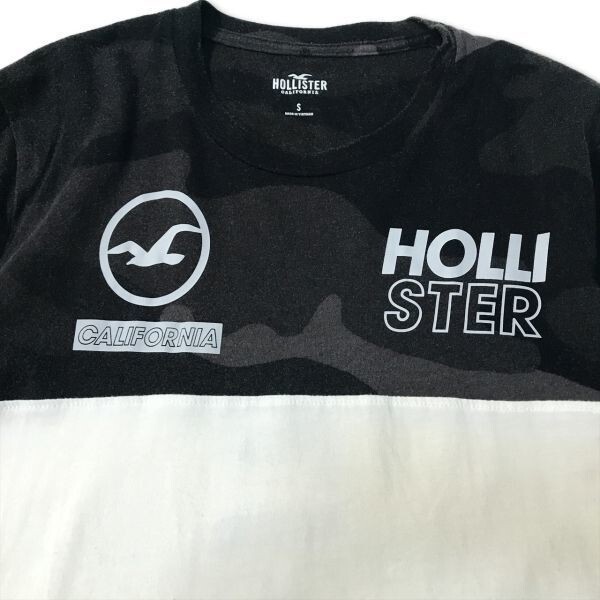 《良品◎》HOLLISTER ホリスター★ビッグロゴデザイン*Tシャツ*カットソー*ブラック/ホワイト*サイズS(MS2400)◆YP_画像3