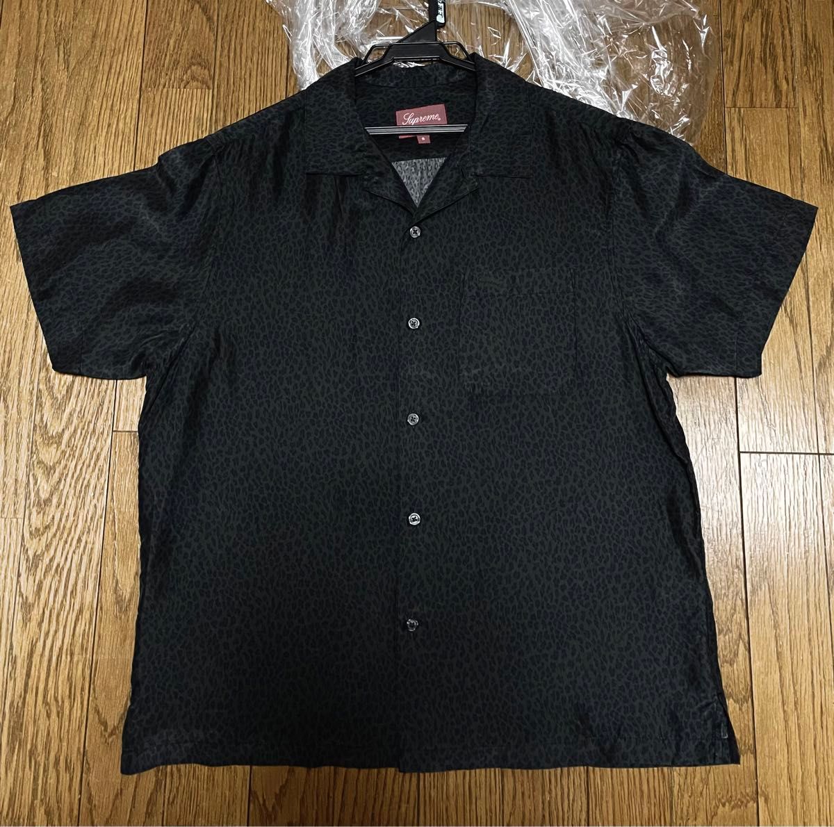 Sサイズ supreme 22ss Leopard Silk S/S Shirt charcoal キムタク