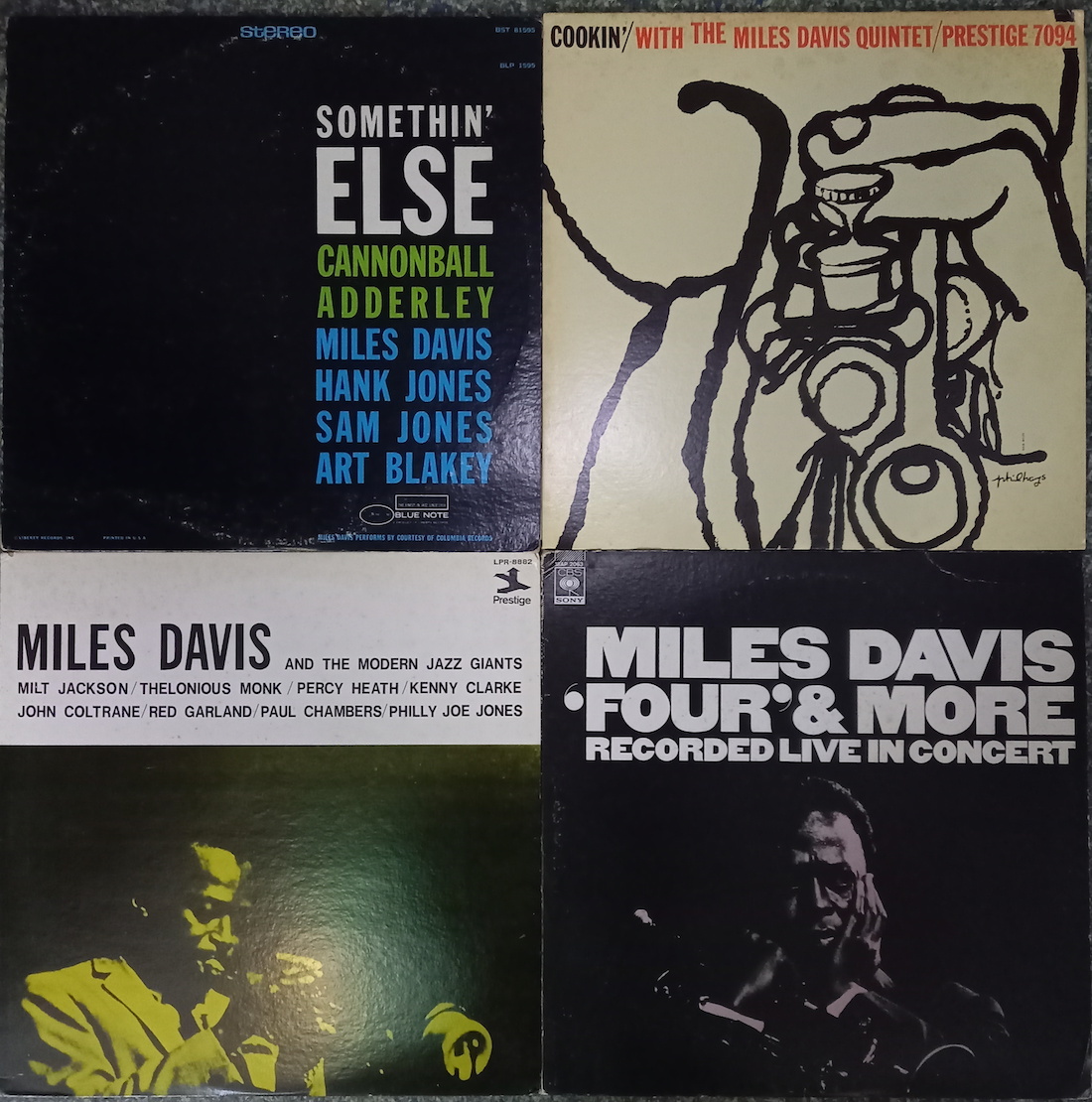 ♪ LP 4枚まとめて セット Miles Davis マイルス・デイヴィス SOMETHIN' ELSE COOKIN' MODERN JAZZ GIANTS BLUE NOTE ブルーノート_画像1