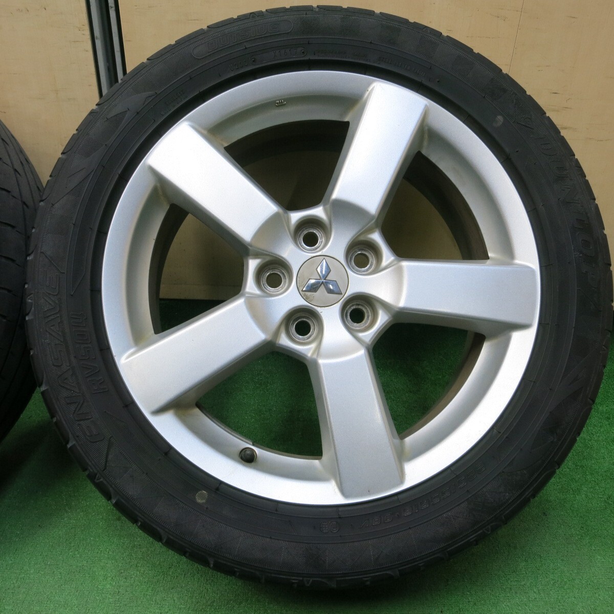 *送料無料* 4本価格★三菱 アウトランダー 純正 225/55R18 ダンロップ エナセーブ RV504 18インチ PCD114.3/5H★4040601イノの画像3