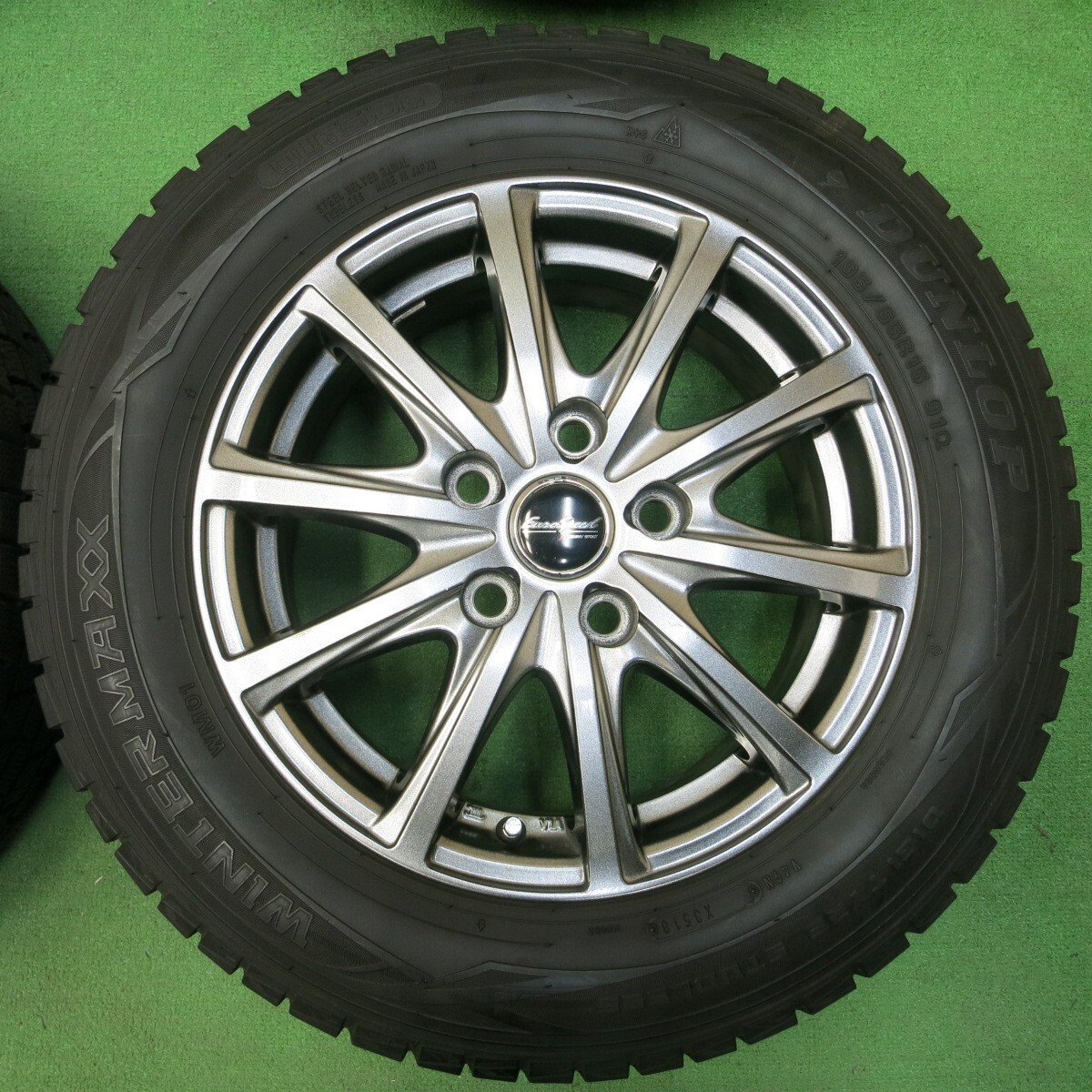 *送料無料* バリ溝！9分★スタッドレス 195/65R15 ダンロップ ウインターマックス WM01 EuroSpeed MANARAY SPORT PCD114.3/5H★4040615イス_画像5