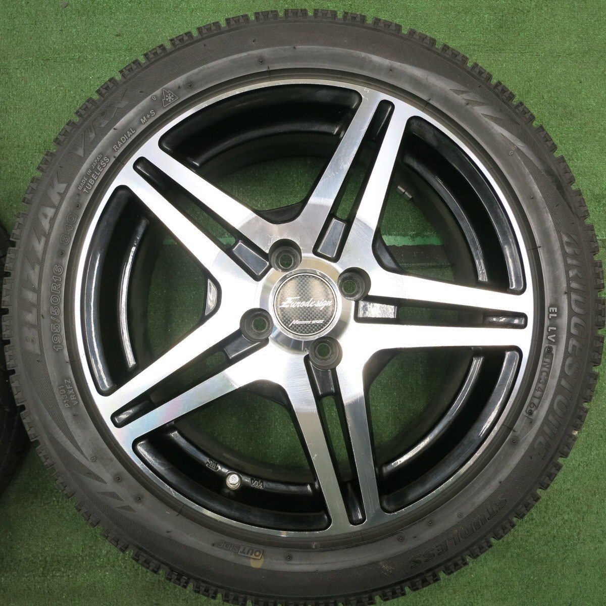 *送料無料* バリ溝！8.5分★スタッドレス 195/50R16 ブリヂストン ブリザック VRX Eurodesign MANARAY SPORT PCD100/4H★4040502NJス_画像5