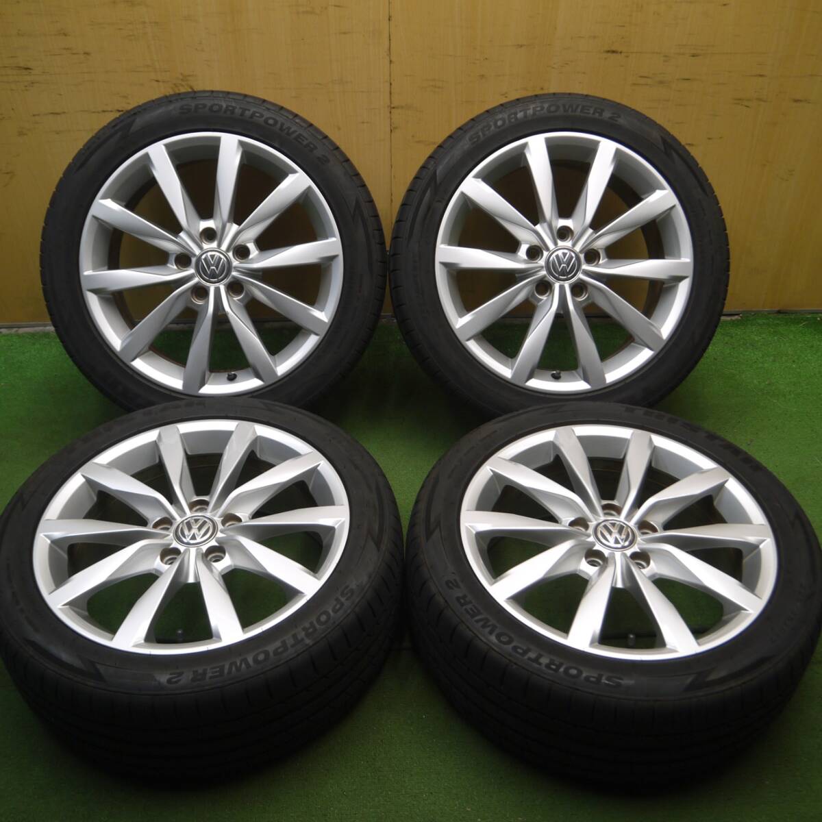 *送料無料* バリ溝！20年！8.5分★ワーゲン ゴルフ ヴァリアント 純正 225/45R17 トライスター SPORTPOWER2 PCD112/5H★4042405Hノ_画像1