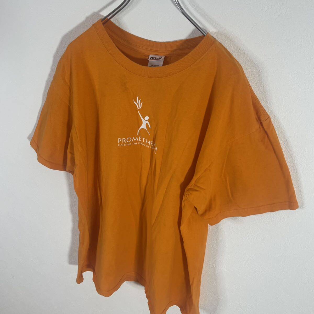 anvil アンヴィル メンズ 半袖 プロミシアン 企業ロゴ プリント ヴィンテージ Tシャツ 半袖Tシャツ オレンジ XL 90's 古着 #TB0771
