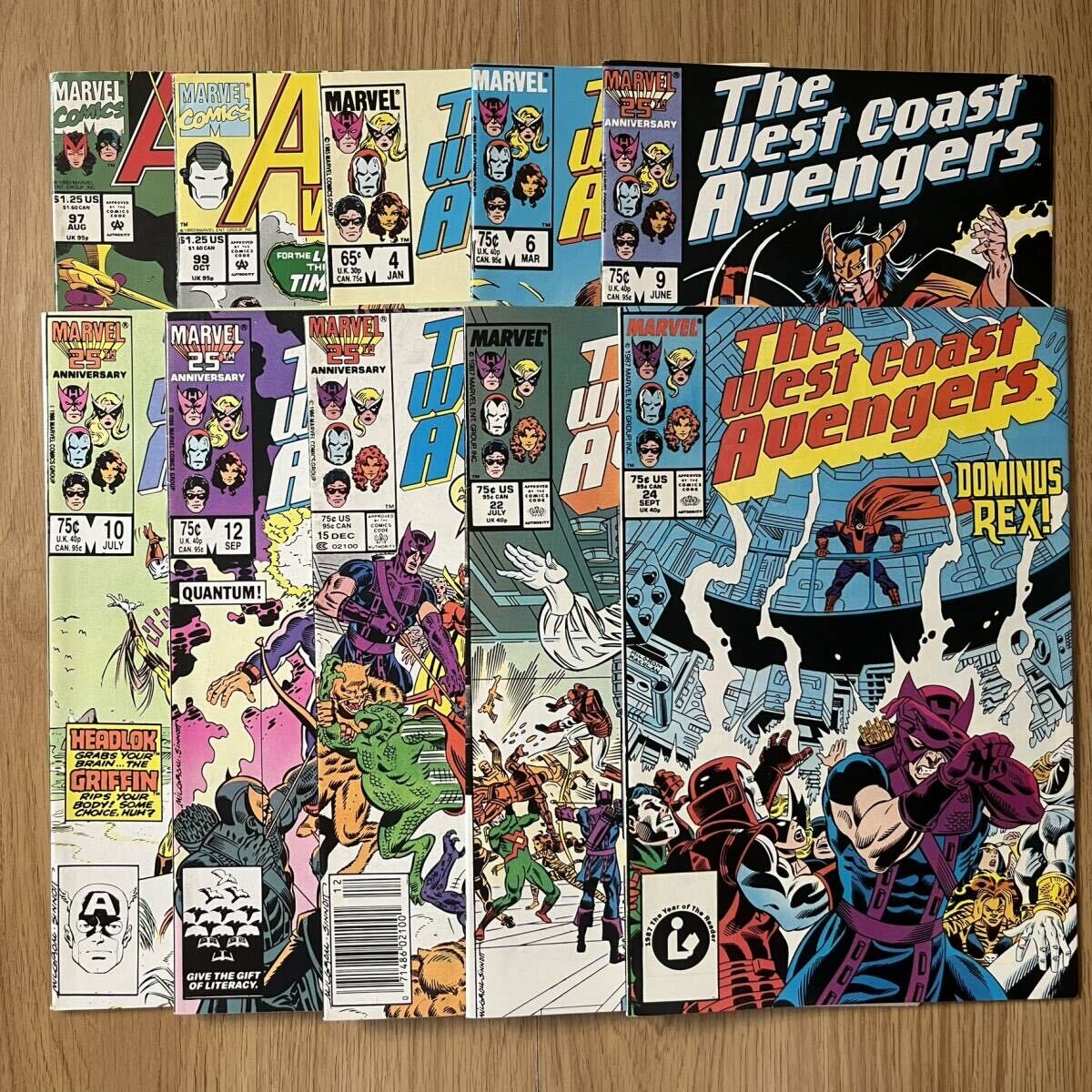 West Coast Avengers American Comics leaf 10 шт. комплект ткань to берег Avengers MARVEL COMICS Tigrama- bell комиксы иностранная книга 