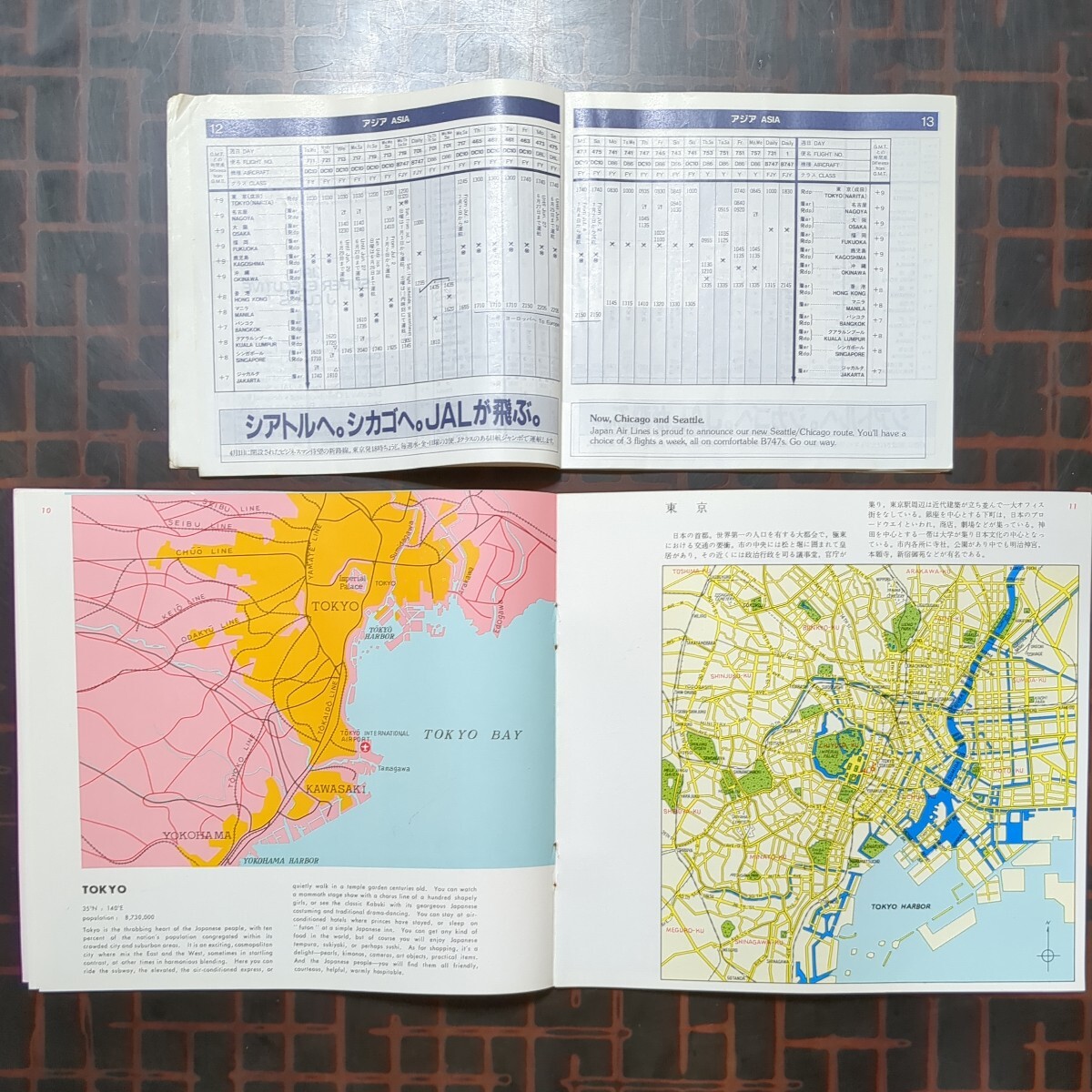 冊子,日本航空2点:JAL,ROUTE OF THE COURIERS CITY MAPS:JAPAN AIR LINES 日本航空國際線時刻表,昭和58.4.1-58.6.30の画像7