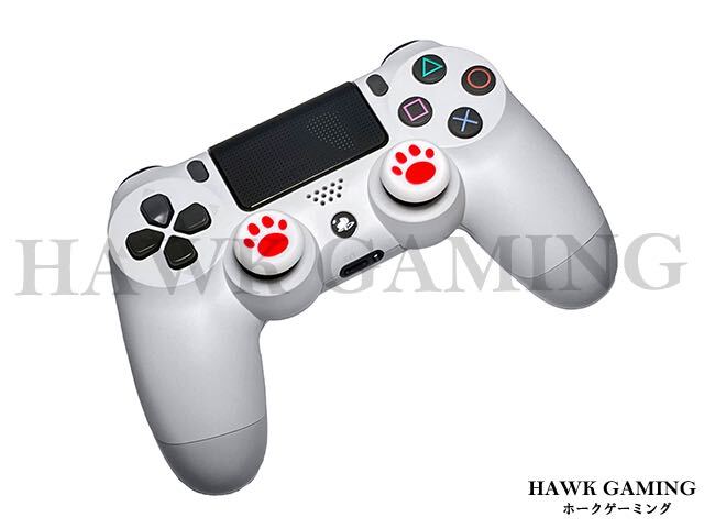 コントローラー スティック カバー アシスト 肉球 赤×白 4個売り Switch PS4 PS5 Xbox360/ONE プロコン ホリパッド 取り付け可能_画像3