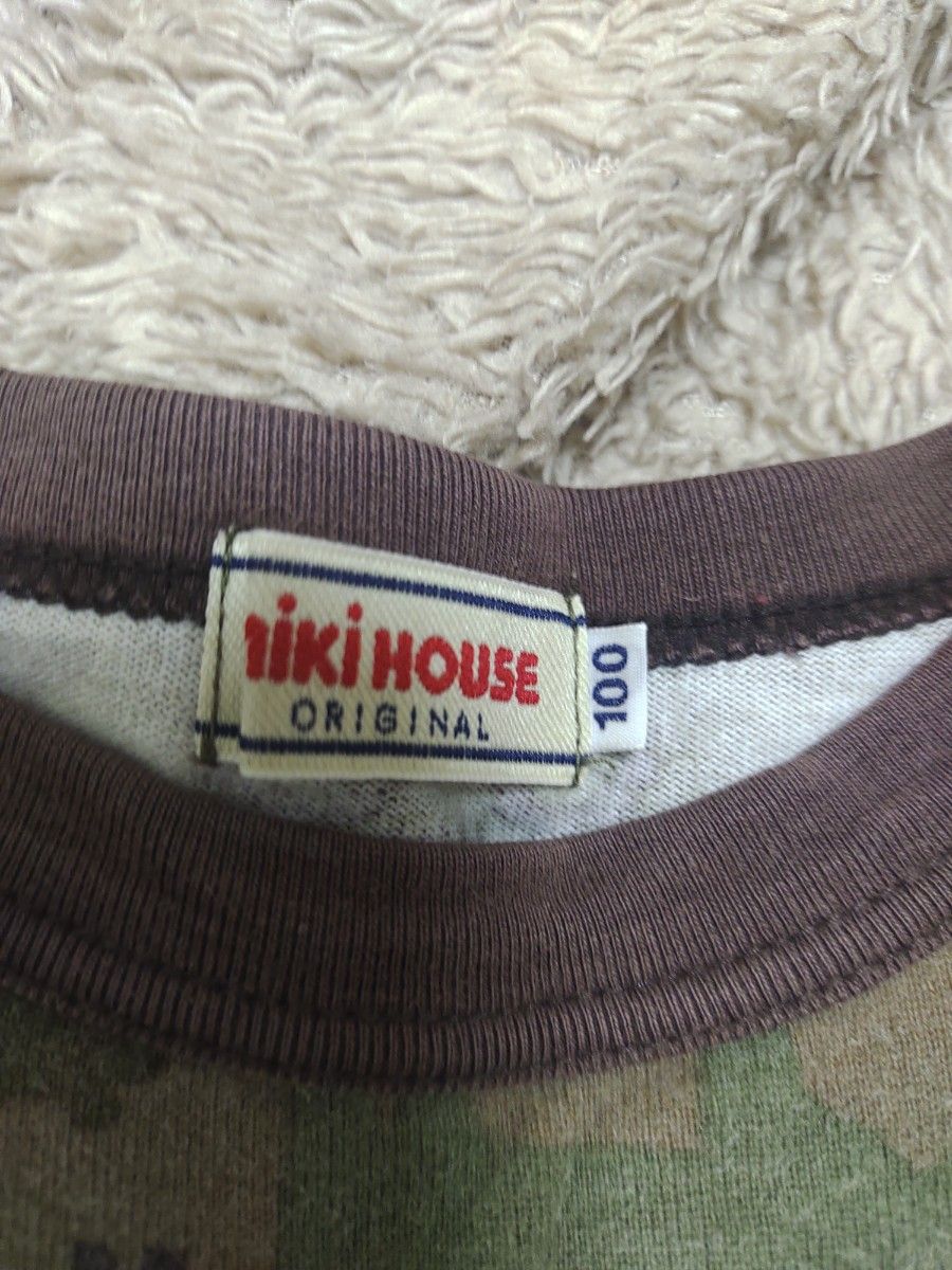 迷彩　ミキハウス　MIKI HOUSE　長袖　ロンT　動物　100 格好いい　 カットソー　 長袖Tシャツ