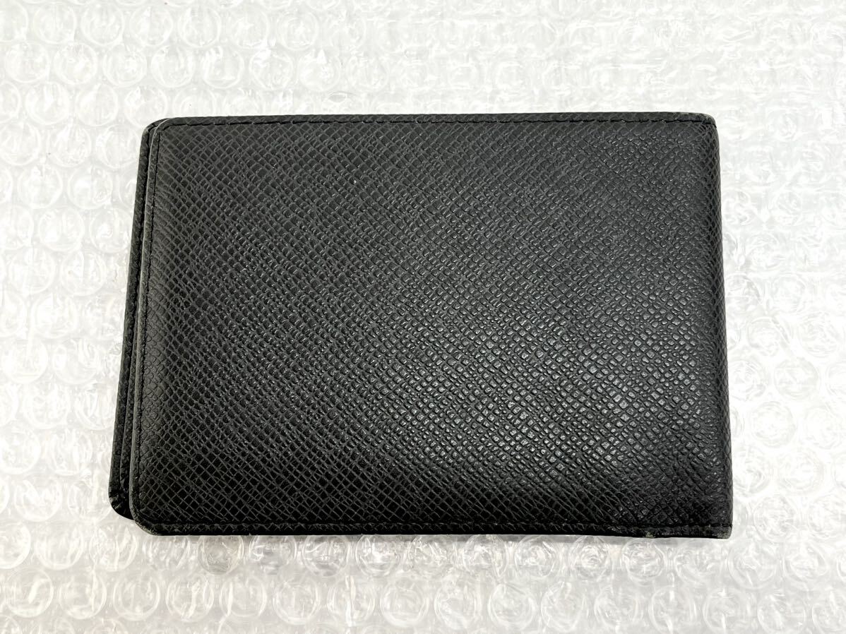 I♪ ルイヴィトン LV LOUIS VUITTON タイガ 二つ折財布 コンパクト 財布 ポルトビエ3ヴォレ アルドワーズ 黒 M30422 の画像3