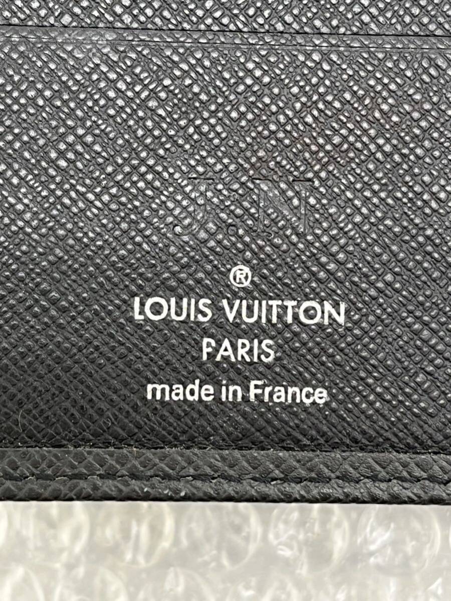 I♪ ルイヴィトン LV LOUIS VUITTON タイガ 二つ折財布 コンパクト 財布 ポルトビエ3ヴォレ アルドワーズ 黒 M30422 の画像7