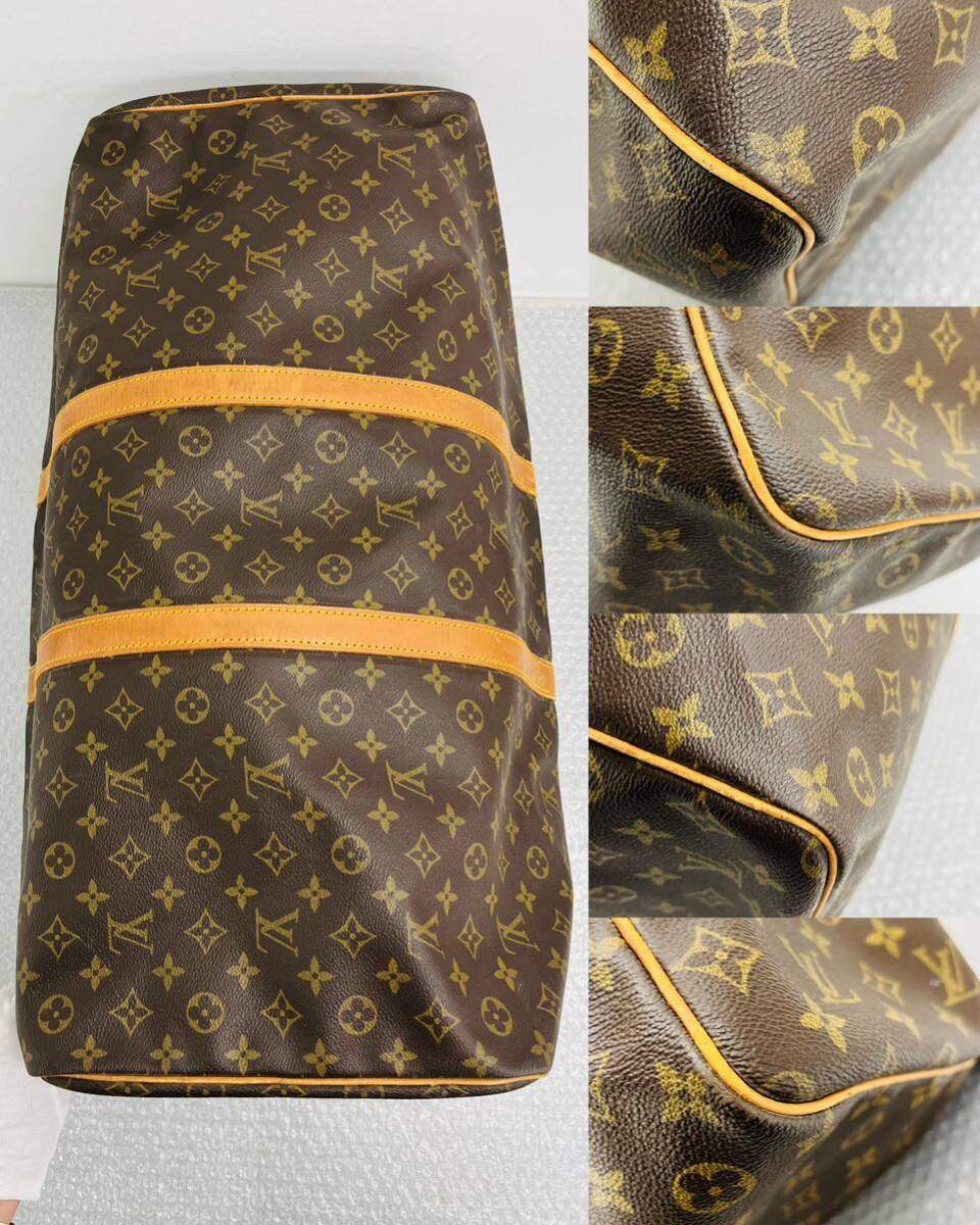 I♪ LOUIS VUITTON キーポル60 M41422 963 モノグラム ボストンバッグ 旅行鞄 大容量 パドロック レザー 革 PVC ルイヴィトン ヴィンテージの画像4