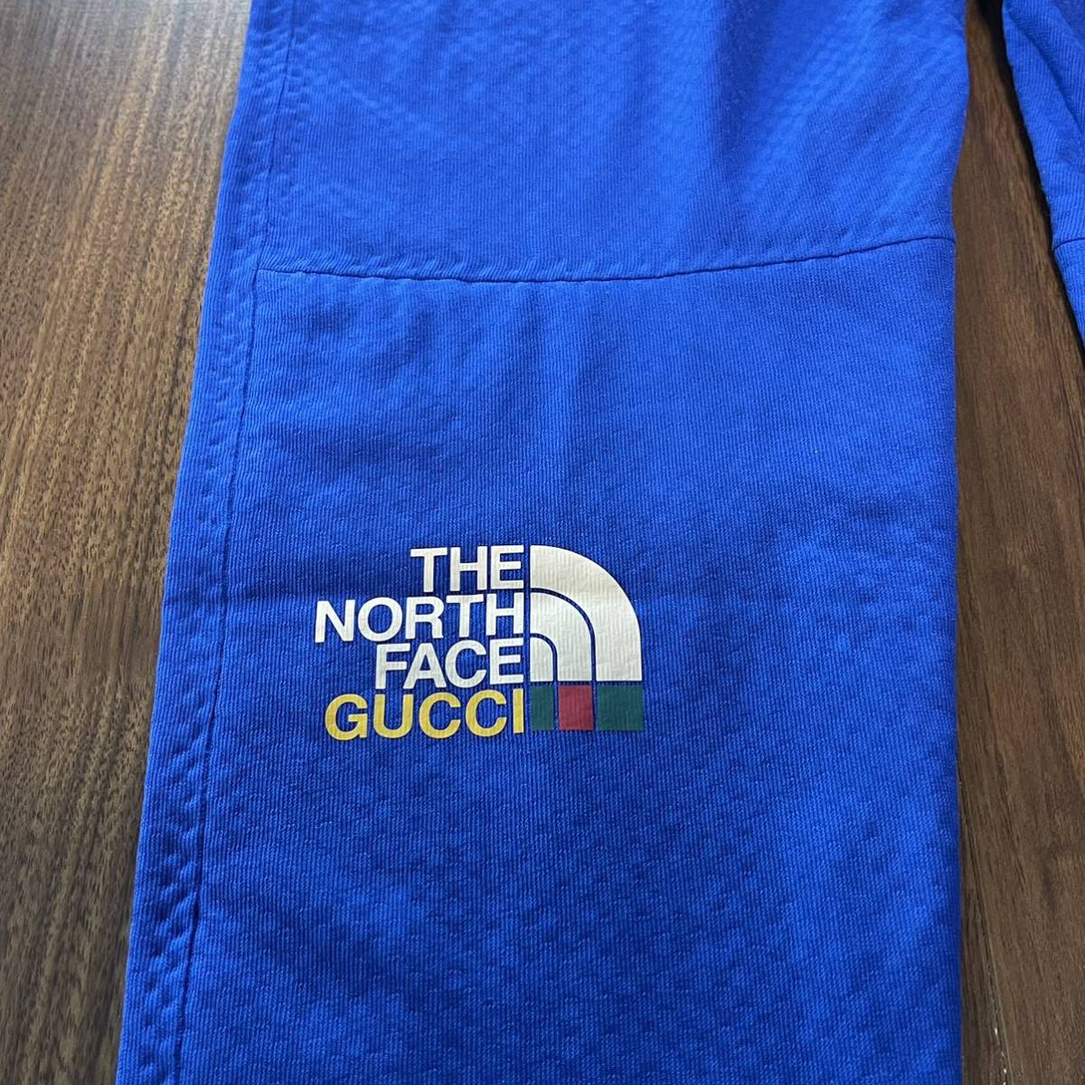  Gucci (GUCCI)× THE NORTH FACE( The North Face ) blue fleece pants jersey pants leggings pants Technica ru jersey new goods S