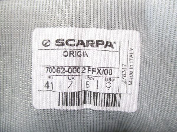 送料無料 試着のみ イタリア製 SCARPA スカルパ ORIGIN オリジン クライミングシューズ ボルダリング メンズ US8 / 26.0cmの画像10