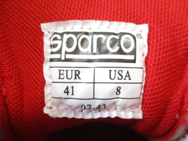 送料無料 未使用 SPARCO スパルコ PIT LANE ピットレーン ドライビングシューズ レッド×ホワイト 41/26.0cm タウンユース カート_画像9