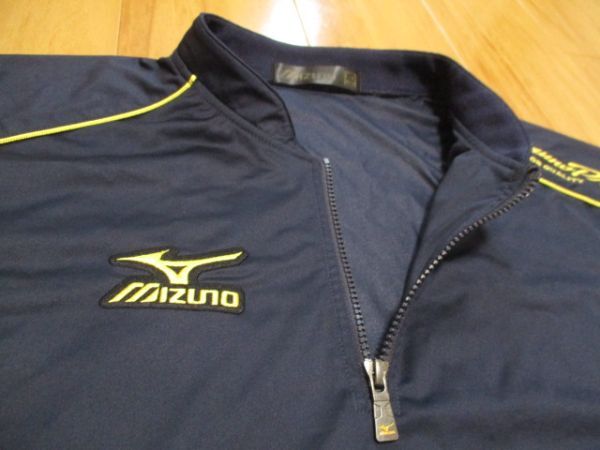 送料無料 MizunoPro ミズノプロ ベースボール 12JE6J01 半袖 トレーニングジャケット ネイビー×ホワイト×ゴールド サイズＸО_画像3