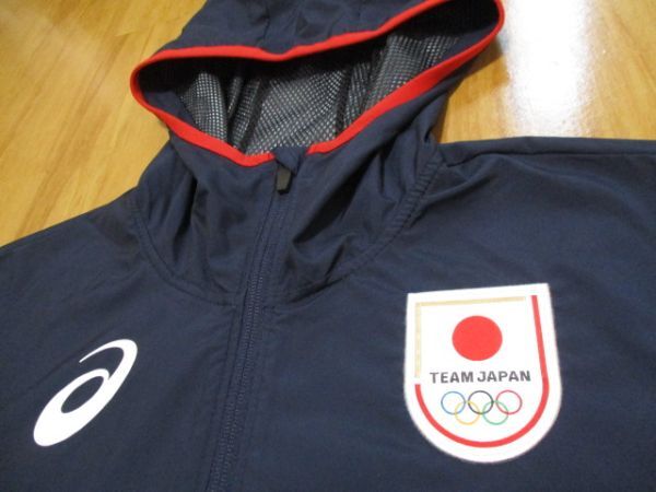 送料無料 非売品 日本製 アシックス オリンピック 日本代表 チームジャパン フルジップフーディ ジャケット サイズＳの画像3