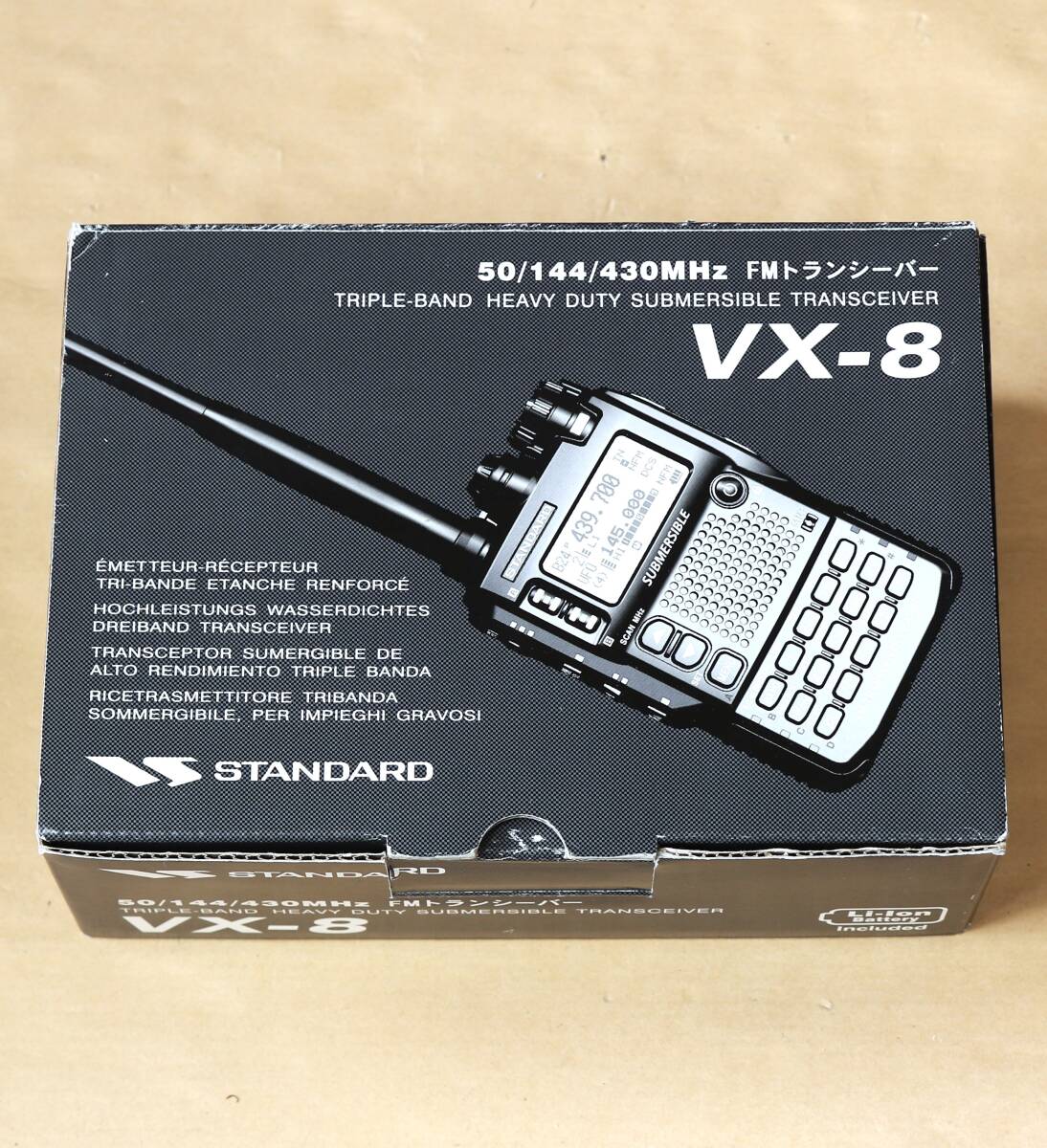 STANDARD スタンダード VX-8 50/144/430MHz帯 5W AM/FMラジオ受信対応 AM・FMトライバンダー 新スプリアス適合品_取説無し、ＨＰよりダウンロード下さい