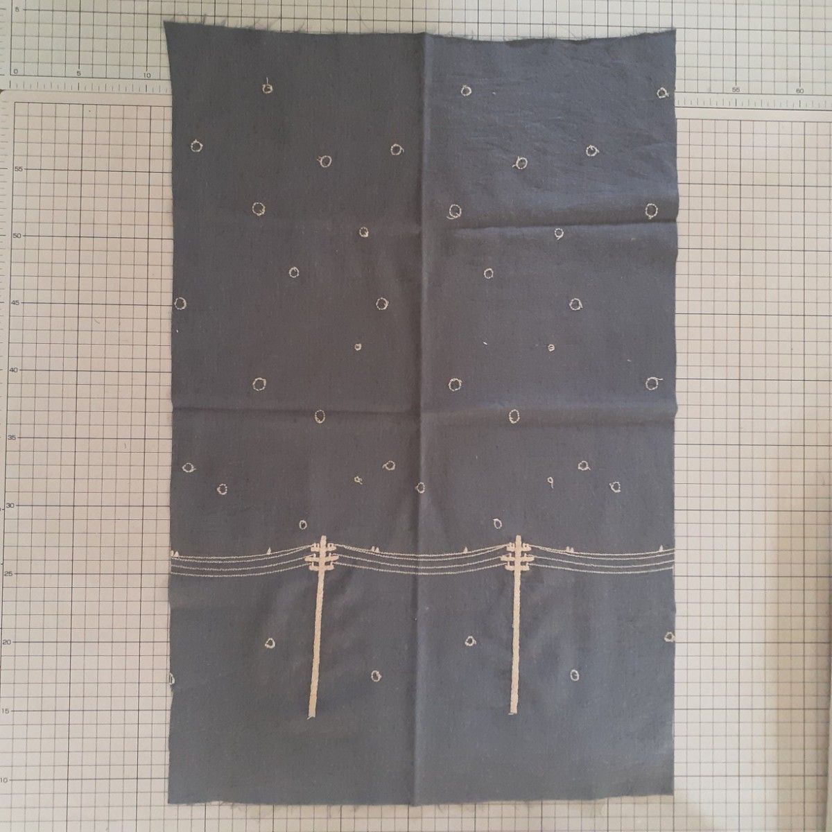 328【yukinohi】ミナペルホネン コットンリネン刺繍生地 大きめ 328【yukinohi】ミナペルホネン コットンリネン刺繍生地 大きめ