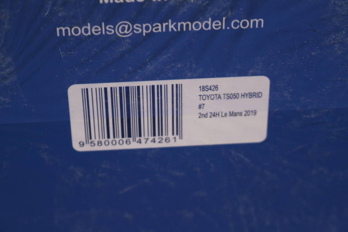 35-15 [現状品][未開封][袋破れ有]スパーク 1/18 TOYOTA TS050 HYBRID GAZOO Racing 2nd 24H Le Mans 2019 M.Conway-K.Kobayashi-J.M.Lopezの画像8