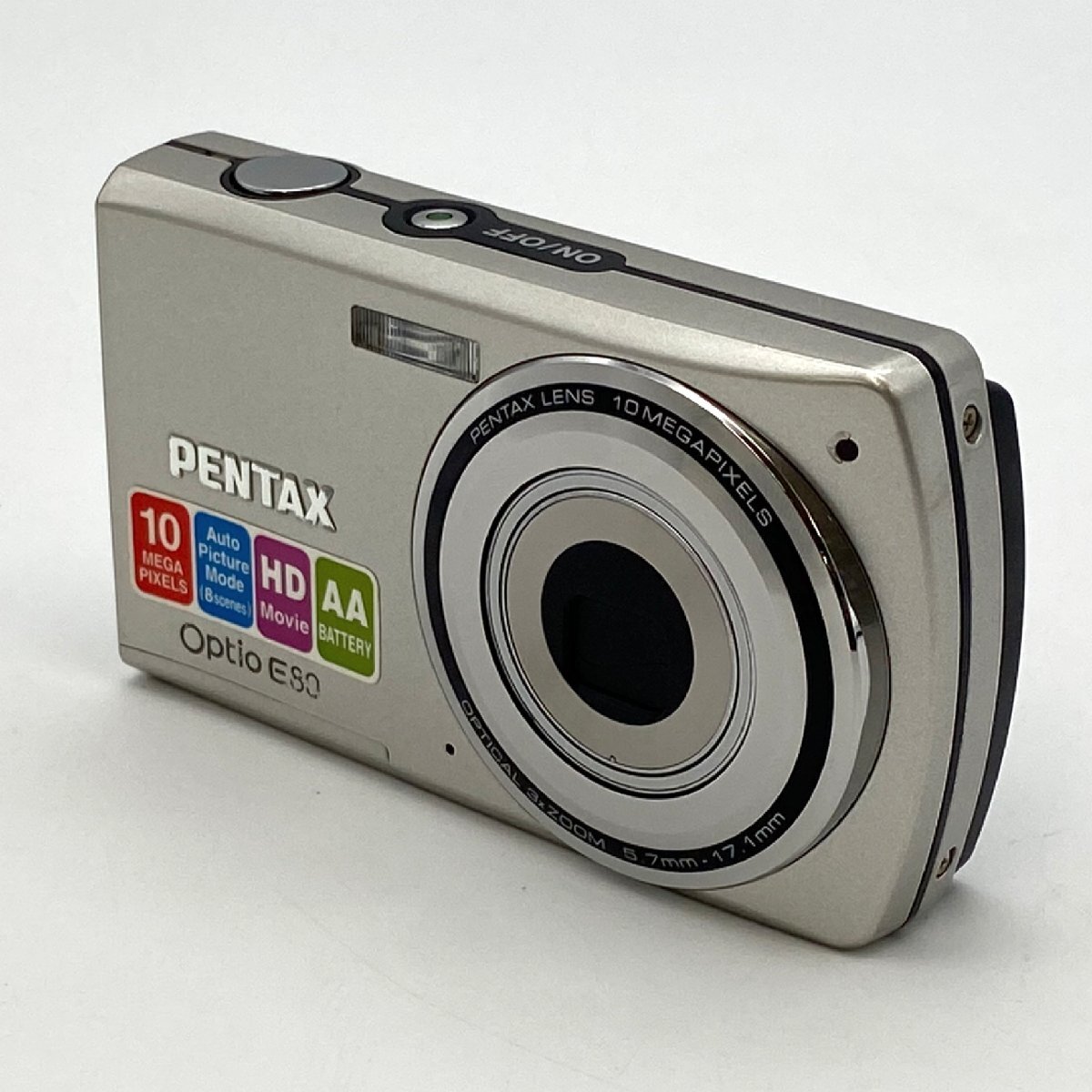 1円～/PENTAX/ペンタックス/Optio/E80/コンパクトデジタルカメラ/デジカメ/シャッターOK/通電確認済/ジャンク/HM055の画像1