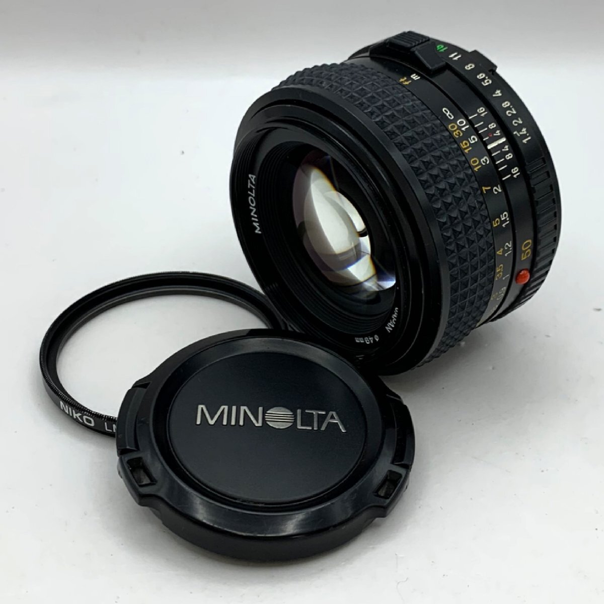 1円～/MINOLTA/ミノルタ/MD/50mm/F1.4/レンズ/MF/マニュアルフォーカス/オールドレンズ/一眼カメラ用/ジャンク/I167の画像1