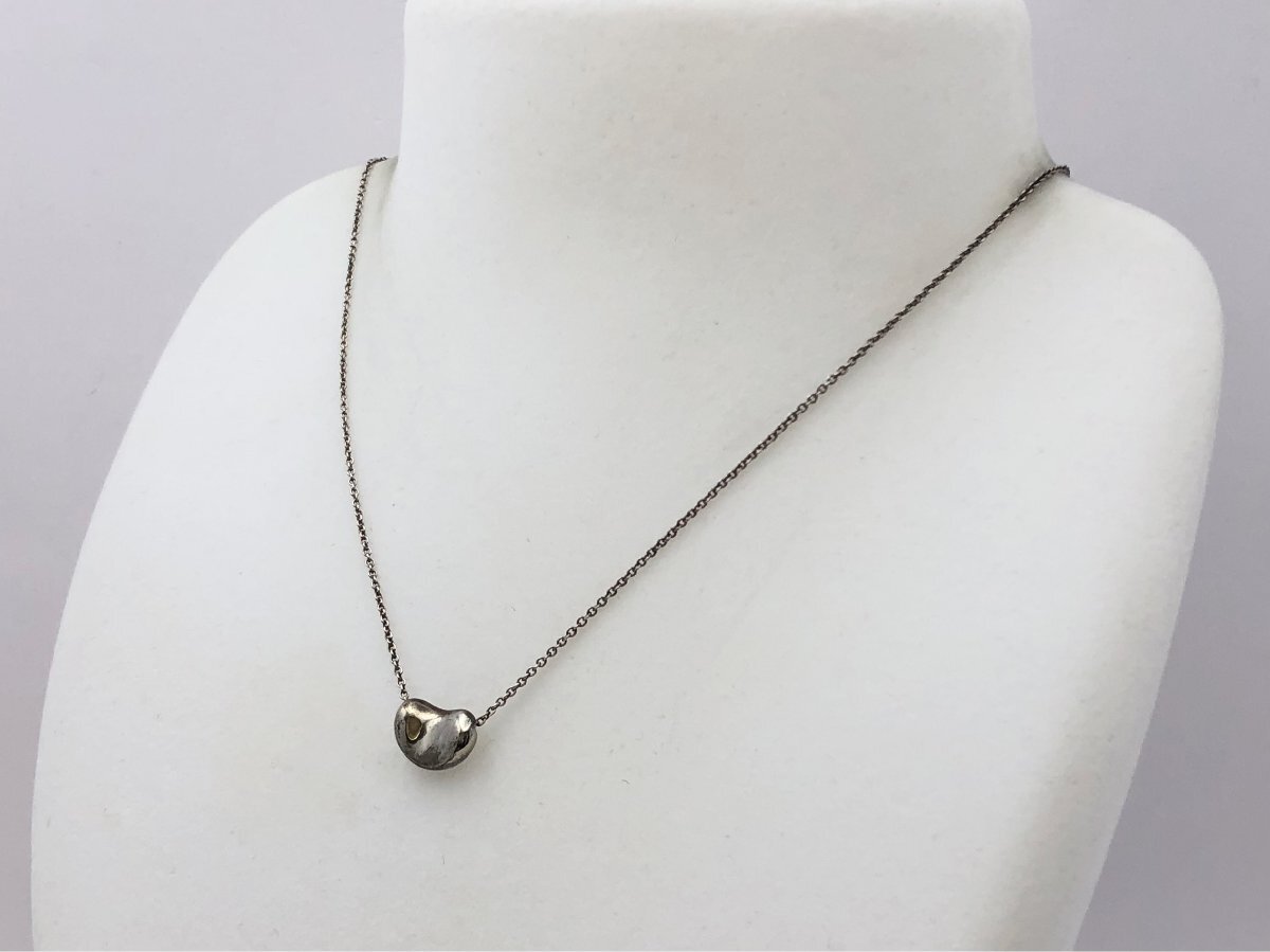 1円～/TIFFANY＆CO./ティファニー/ビーン/ビーンズ/エルサペレッティ/SV/925/シルバー/ネックレス/袋付/アクセサリー/ブランド/T119の画像2