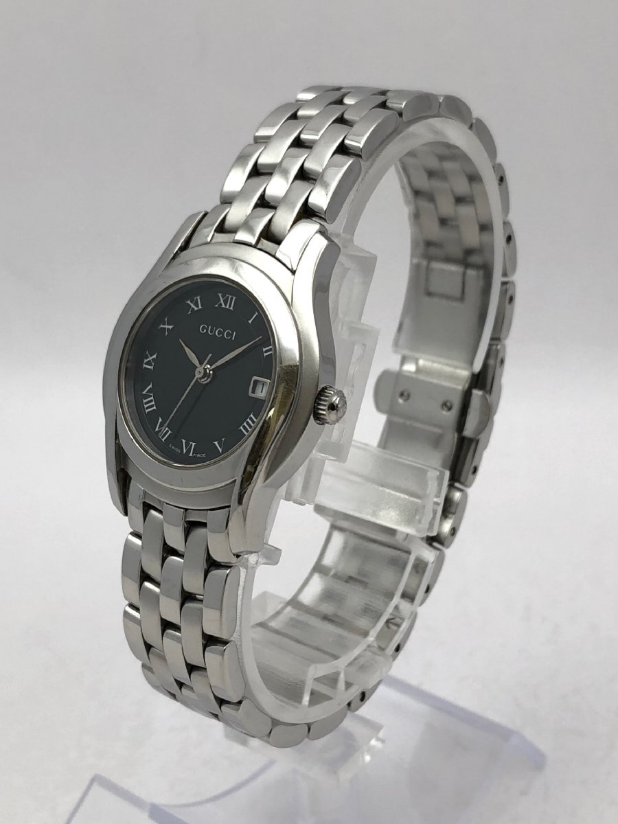 1 jpy ~/GUCCI/ Gucci /5500M/5500L/ 3 hands / Date / black face / Rome n/ pair /2 point summarize / quartz / men's / lady's / wristwatch / Junk /T166