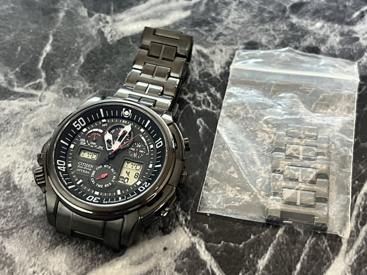 CITIZEN シチズン アテッサ U680-T013554 ラウンド デジアナ DURATECT エコドライブ メンズ 黒 稼働