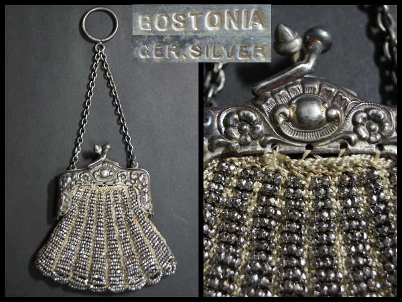 [.] кукла . кукла для BOSTONIA GER SILVER metal * бисер. опера * сумка отверстие Mark есть редкий товар * времена предмет *3D1016