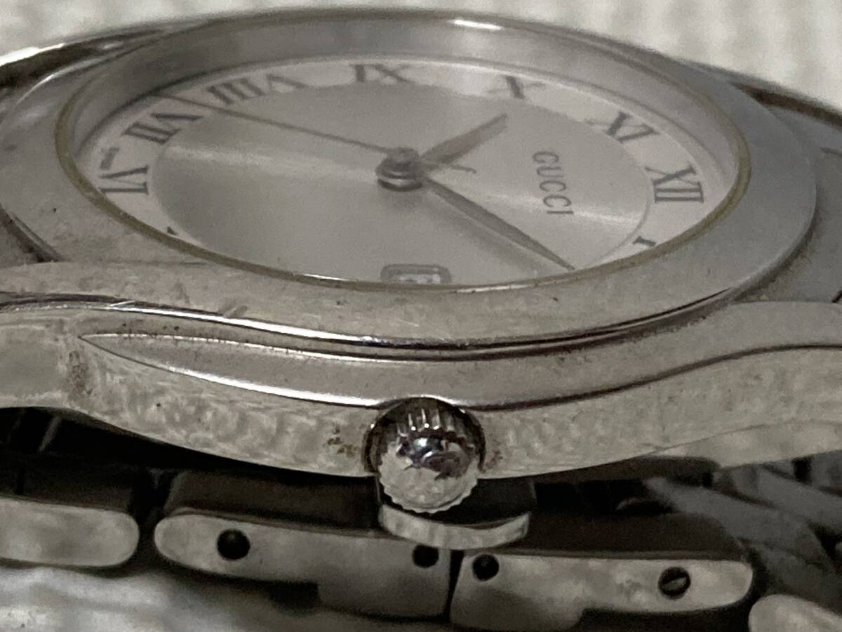 GUCCI グッチ 5500M メンズ腕時計 デイト ローマン クォーツ オリジナルブレスの画像4