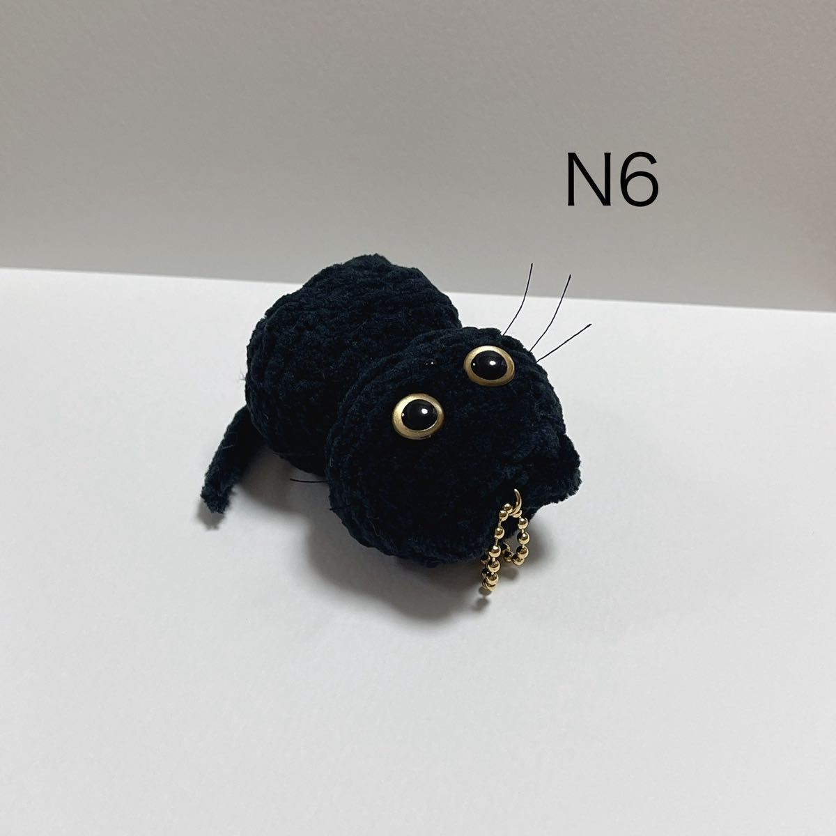 黒猫ちゃんの編みぐるみキーホルダーN6