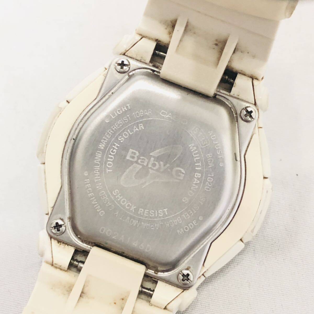 1円 稼働品 CASIO カシオ Baby-G ベビー G レディース 腕時計 BGA-1020 電波 ソーラー 白の画像9