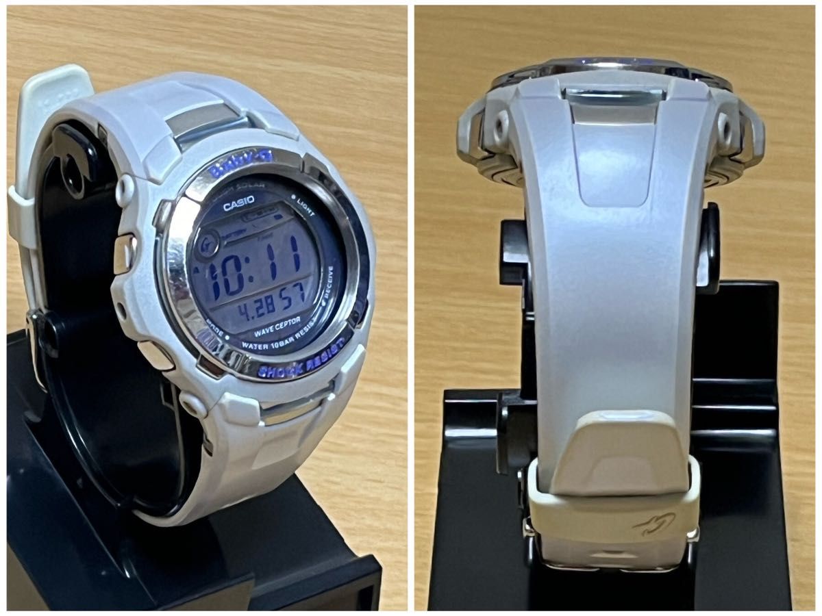 CASIO G-SHOCK baby-G 電波時計 ソーラー電波時計 ホワイトパープルカラーモデル♪