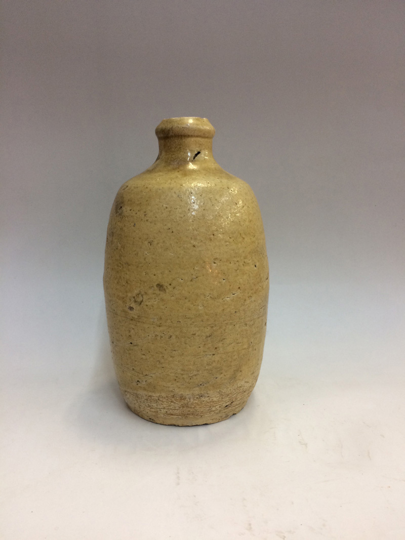  pale yellow glaze / Seto . sake bottle Edo middle period ~ latter term 1820 year ~1850 year about 29/5_2