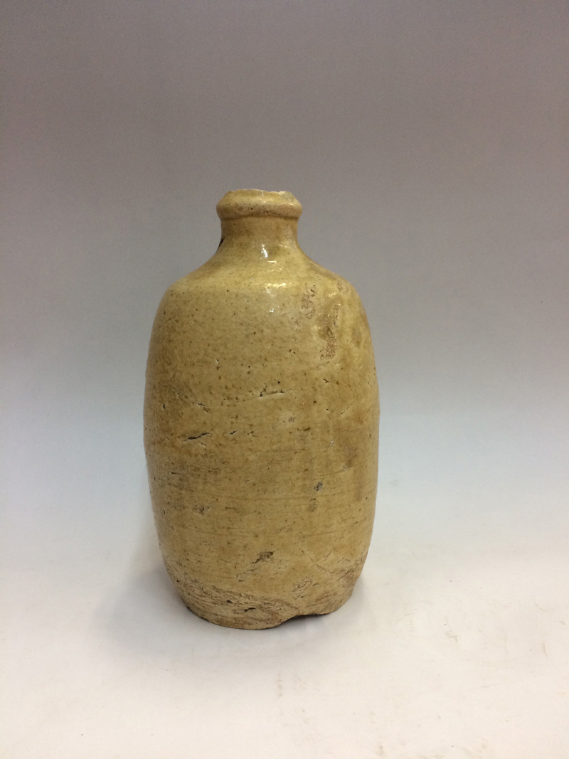  pale yellow glaze / Seto . sake bottle Edo middle period ~ latter term 1820 year ~1850 year about 29/5_2