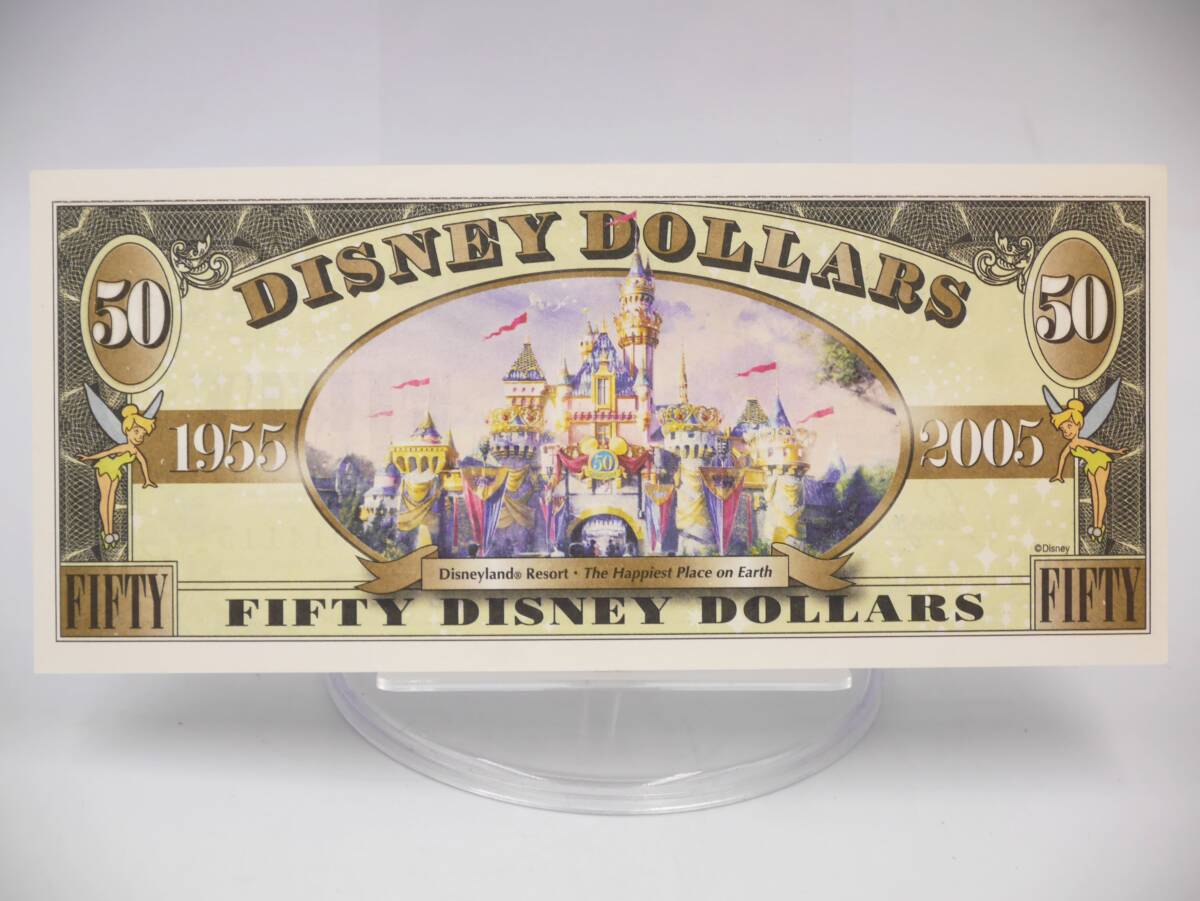 【極美品】Disney ディズニーダラー 2005年 50周年記念 1955-2005 50ドル ミッキー 紙幣 お札 [13943-fhejj]の画像4