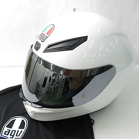 【新品】1,000円～ agv K1 SOLID フルフェイスヘルメット ホワイト系 サイズXL PSCマーク無し バイク オートバイ [M4918] _画像1