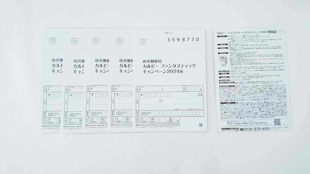 個数4 ハガキのみ 懸賞 応募 カルビーファンタスティックキャンペーン ハガキ5枚 TDL 東京ディズニー 貸し切りパーティー,チケット等当たる_画像2