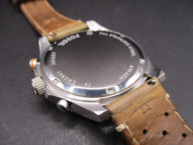 中古腕時計340【FOSSIL】 CH2951 電池交換済 フォッシル クォーツ アナログ デイト_画像9