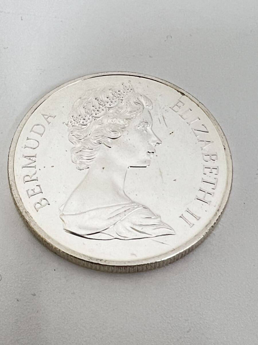 【記念貨幣】 イギリス領 バミューダ 1972 1ドル銀貨 エリザベス2世 アンティークコレクション_画像1