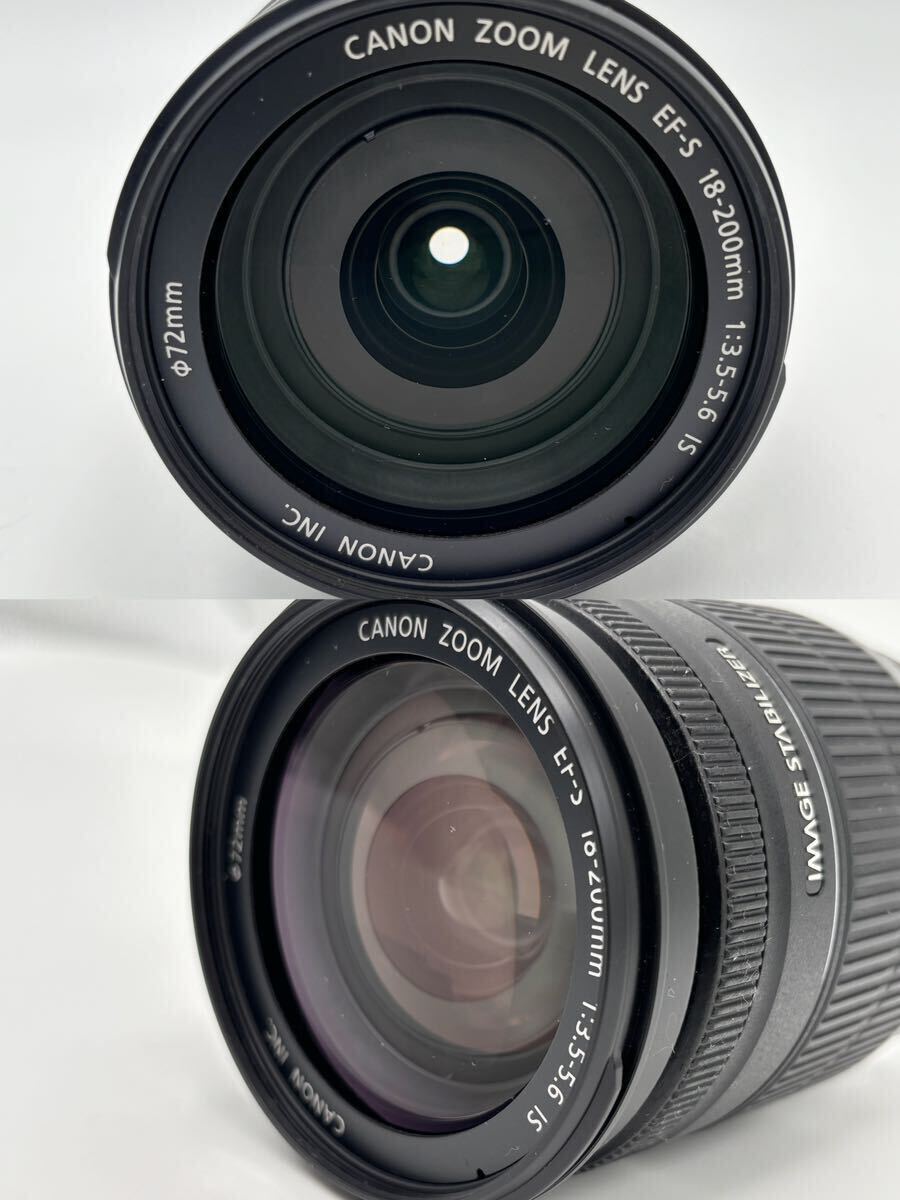 ① Canon 2個 18-200mm 1:3.5-5.6 IS 72mm 0.45m 1.5ft EW-78D EF-S 60mm 1:2.8 USM 52mm ET-67B レンズ キャノン 現状品の画像3