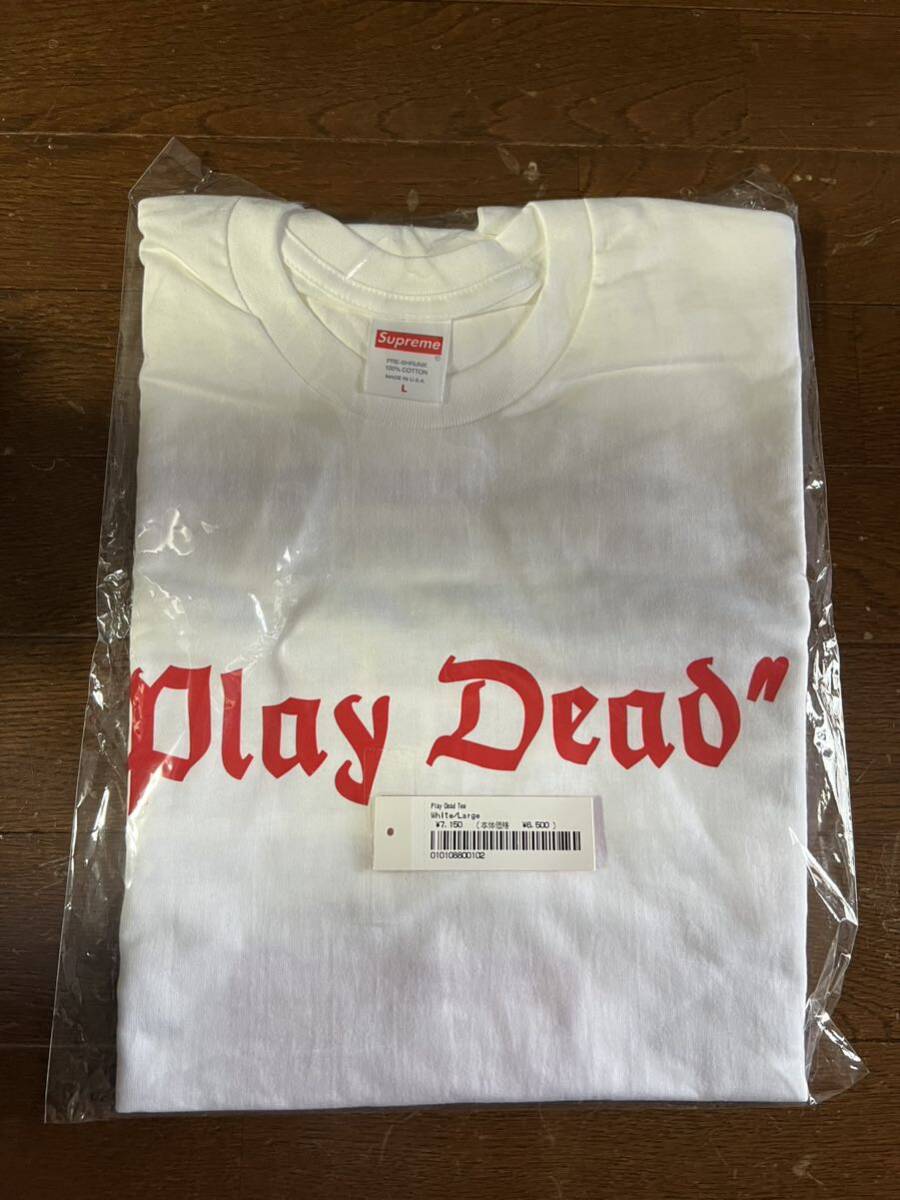  【新品】 22FW Supreme Play Dead Tee ホワイト Lサイズ シュプリーム プレイ デッド Tシャツ ボックスの画像3