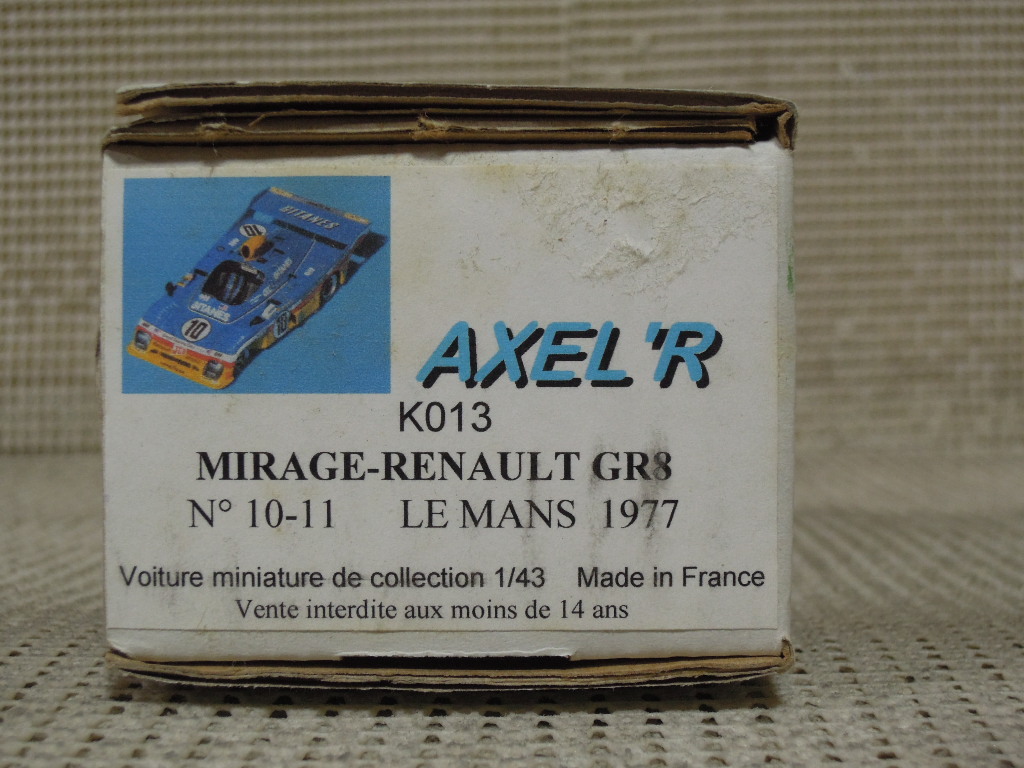 AXEL'R 1/43 MIRAGE-RENAULT GR8 LM 1977の画像4