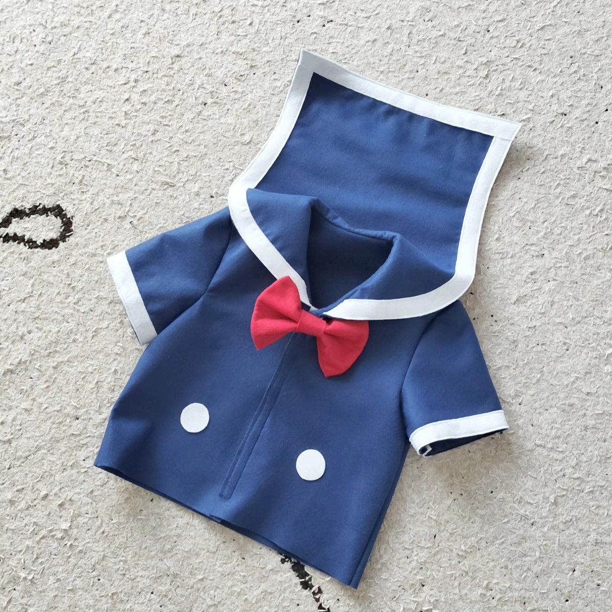 ドナルドダック風セーラー服　フェルト　ハンドメイド　80-90サイズ ディズニー コスチューム 衣装 制服 