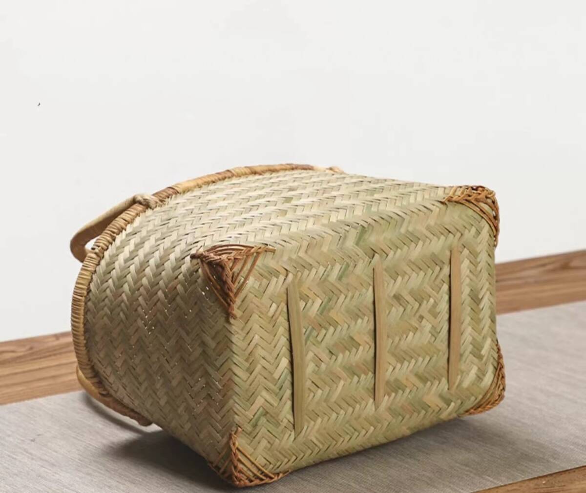  bamboo braided up basket back handmade basket stylish shopping basket storage bag 