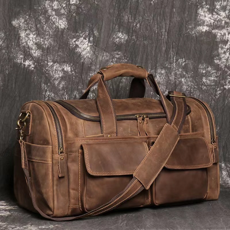  high quality * Boston bag men's original leather original leather bag business trip leather bag diagonal .. travel Golf bag travel bag stylish simple man and woman use 