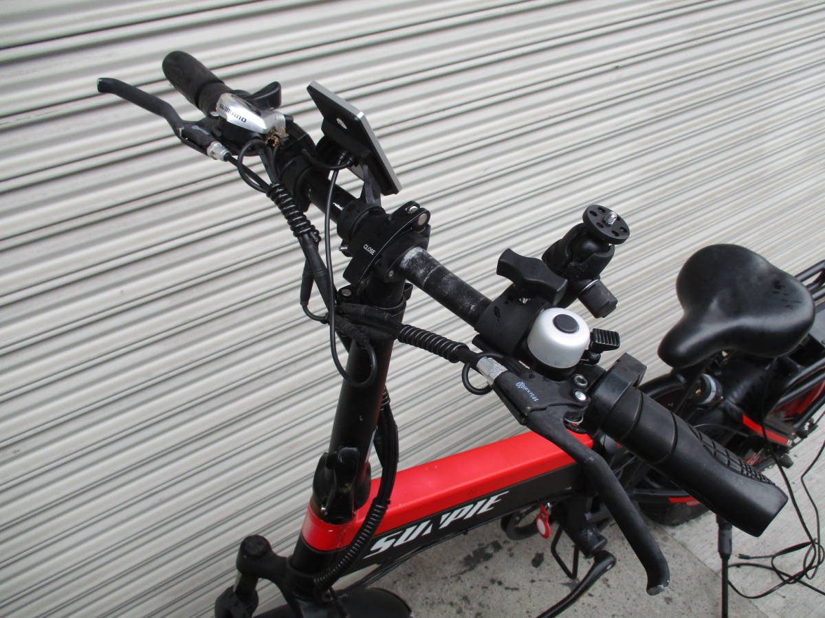 SUNPIE ファットバイク フル電動アシスト自転車 20インチ 折りたたみ ビーチクルーザー 7段変速 ディスクブレーキの画像2